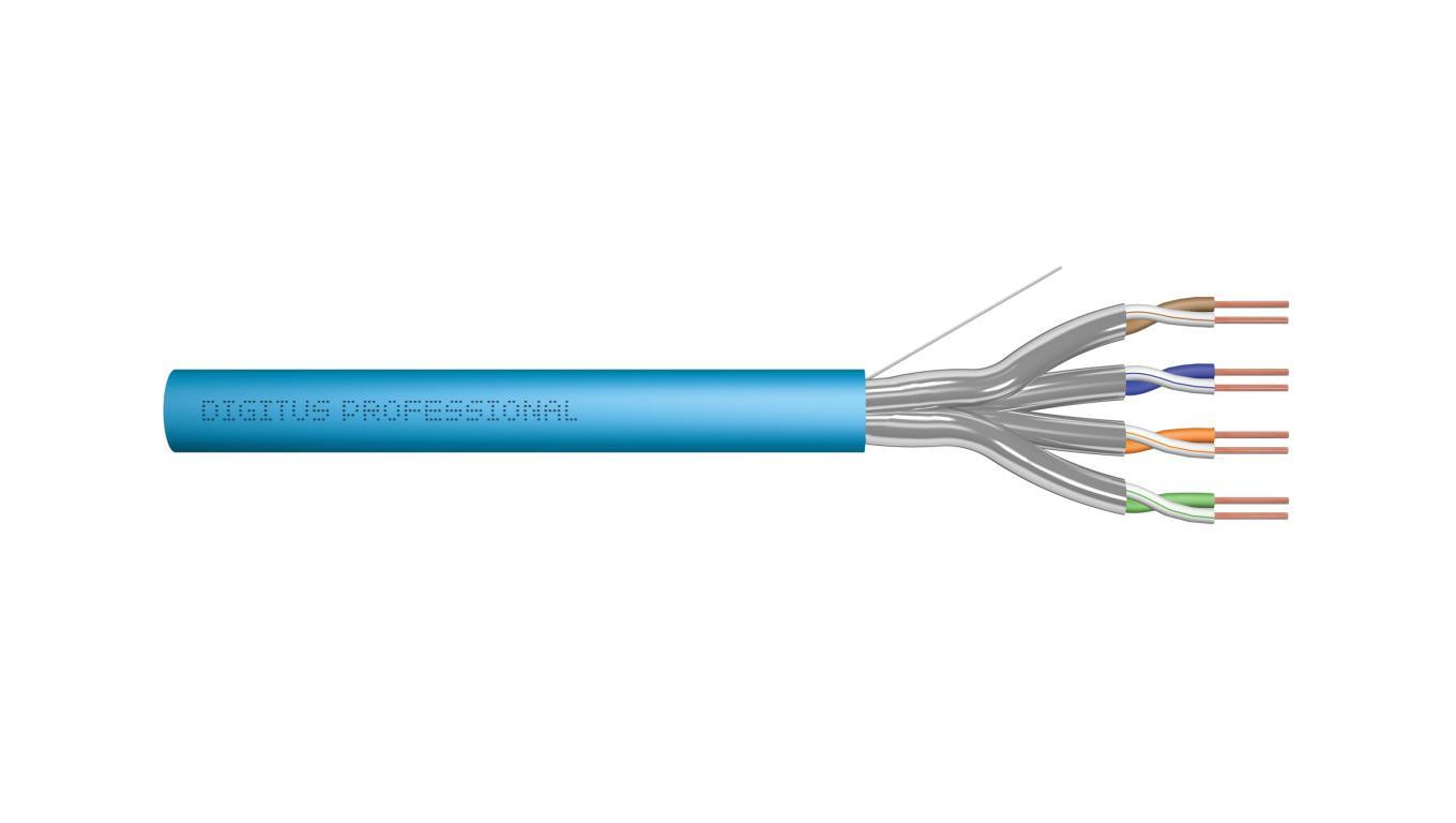 Kabel instalacyjny DIGITUS kat.6A, U/FTP, B2ca, AWG23/1, LSOH, 500m, niebieski, szpula DK-1626-A-VH-5