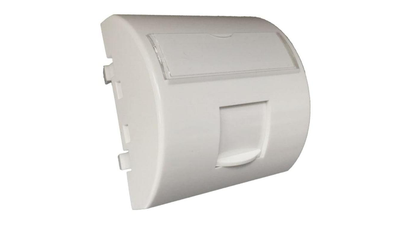 Adapter 45x45 1xRJ45 z klapką przeciwkurzową (wypukły zaokrąglony) ALANTEC OS101