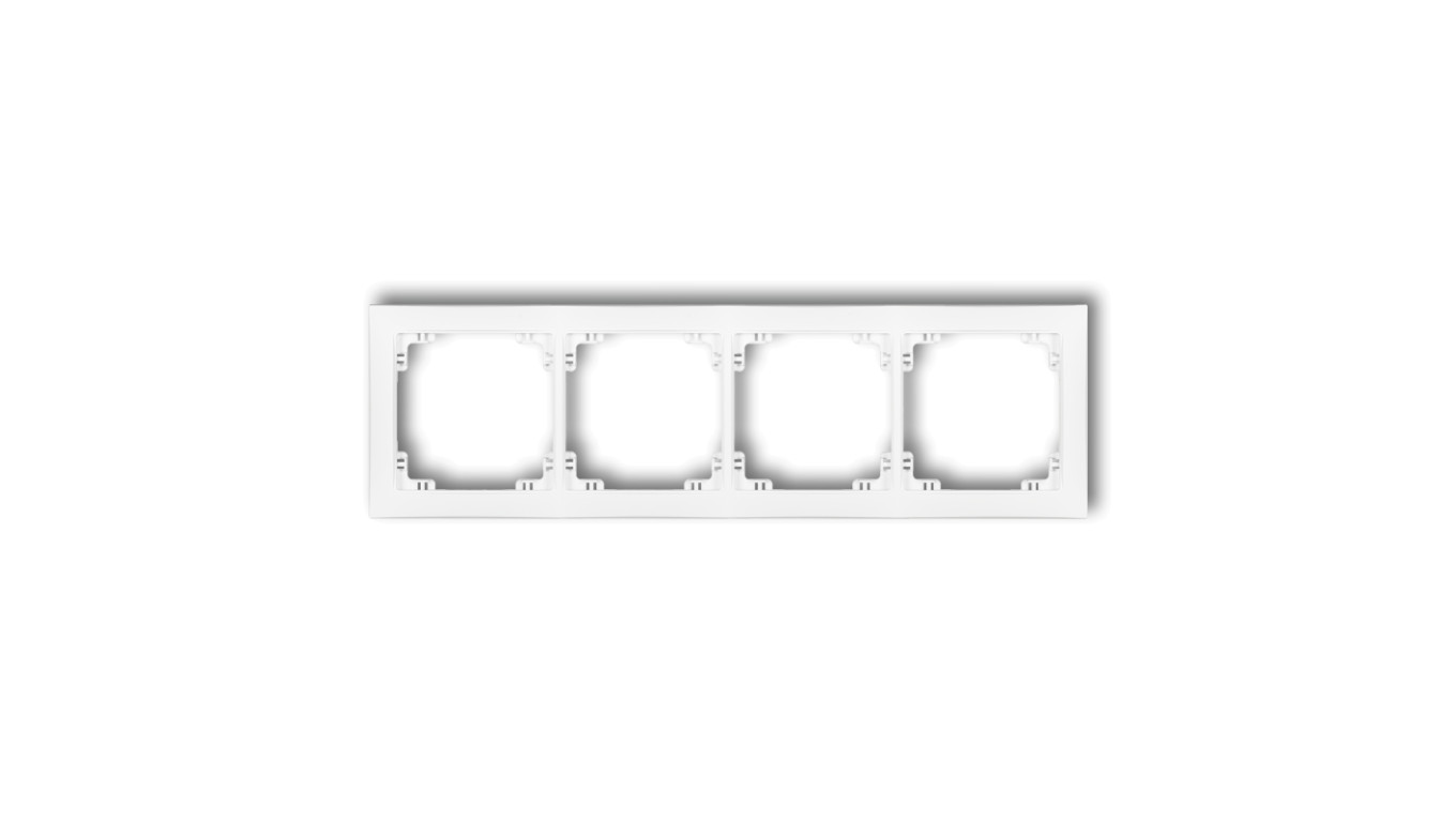 DECO Ramka uniwersalna poczwórna z tworzywa DECO Soft, biały mat 25DRSO-4