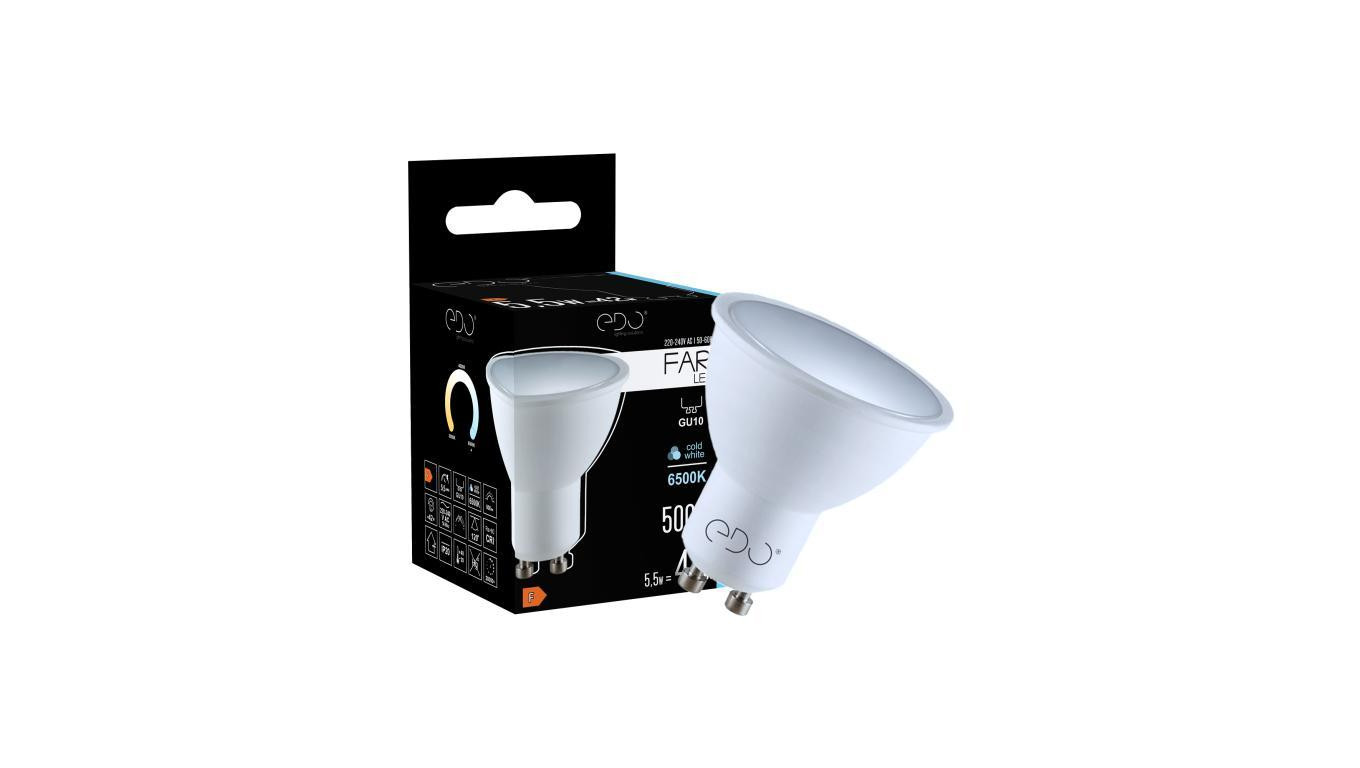 Żarówka FARI LED GU10 5,5W 6500K zimna CW 500lm 120st EDO777437 EDO
