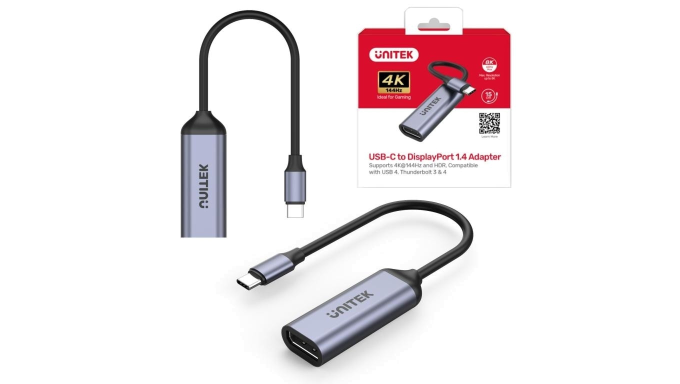 UNITEK Kabel USB typ-C / DisplayPort 1.4 8K@60 (wtyk / gniazdo)