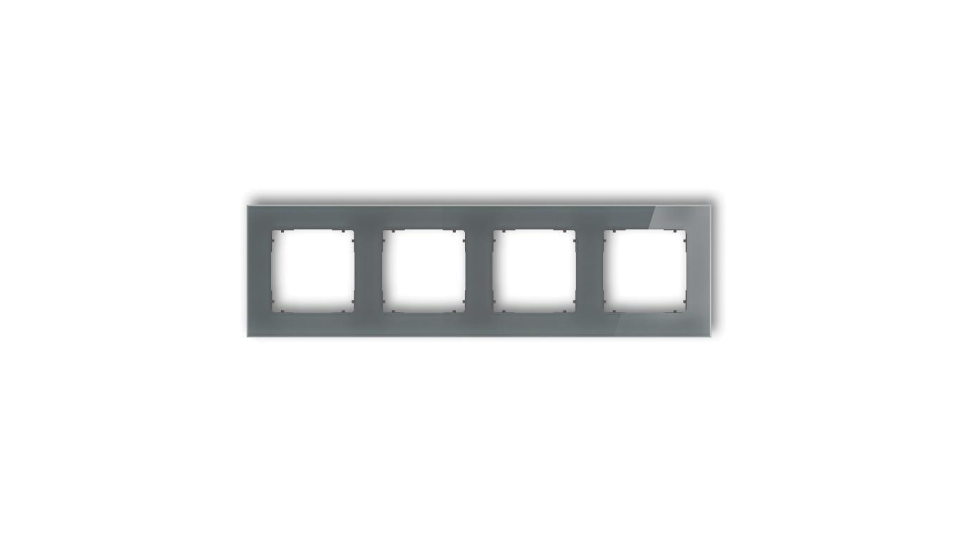 ICON Ramka uniwersalna poczwórna kwadratowa - efekt szkła (ramka: grafitowa spód: grafitowy mat) 28-28-IRSK-4