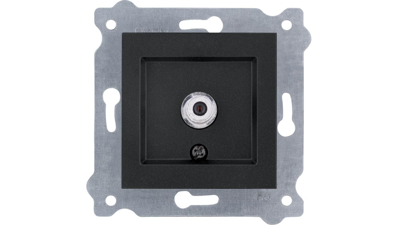 Gniazdo SAT z filtracją, złącze typu F Czarny Metalik 262/14E EXEN