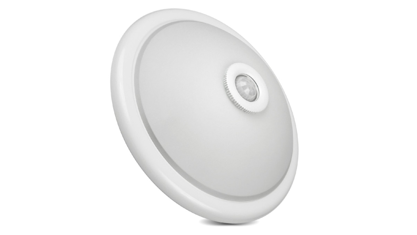 Plafon sufitowy z czujnikiem PIR oraz wymiennym źródłem światła 2x max 40W z trzonkiem E27, 220-240V~ 50/60Hz MCE324