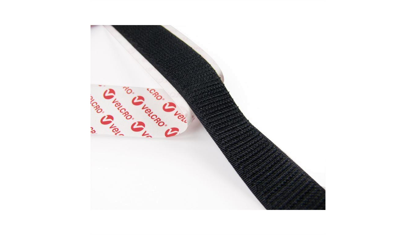Samoprzylepny rzep VELCRO 20 mm x 50 cm czarny