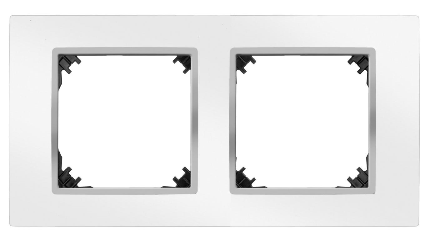 VESTRA ramka podwójna biały/chrom 3872-26
