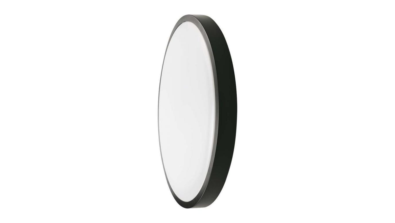 Plafoniera LED 18W 1800lm 4000K IP44 Okrągła fi225 Mleczny Czarna Ramka z mikrofalowym czujnikiem ruchu 7669