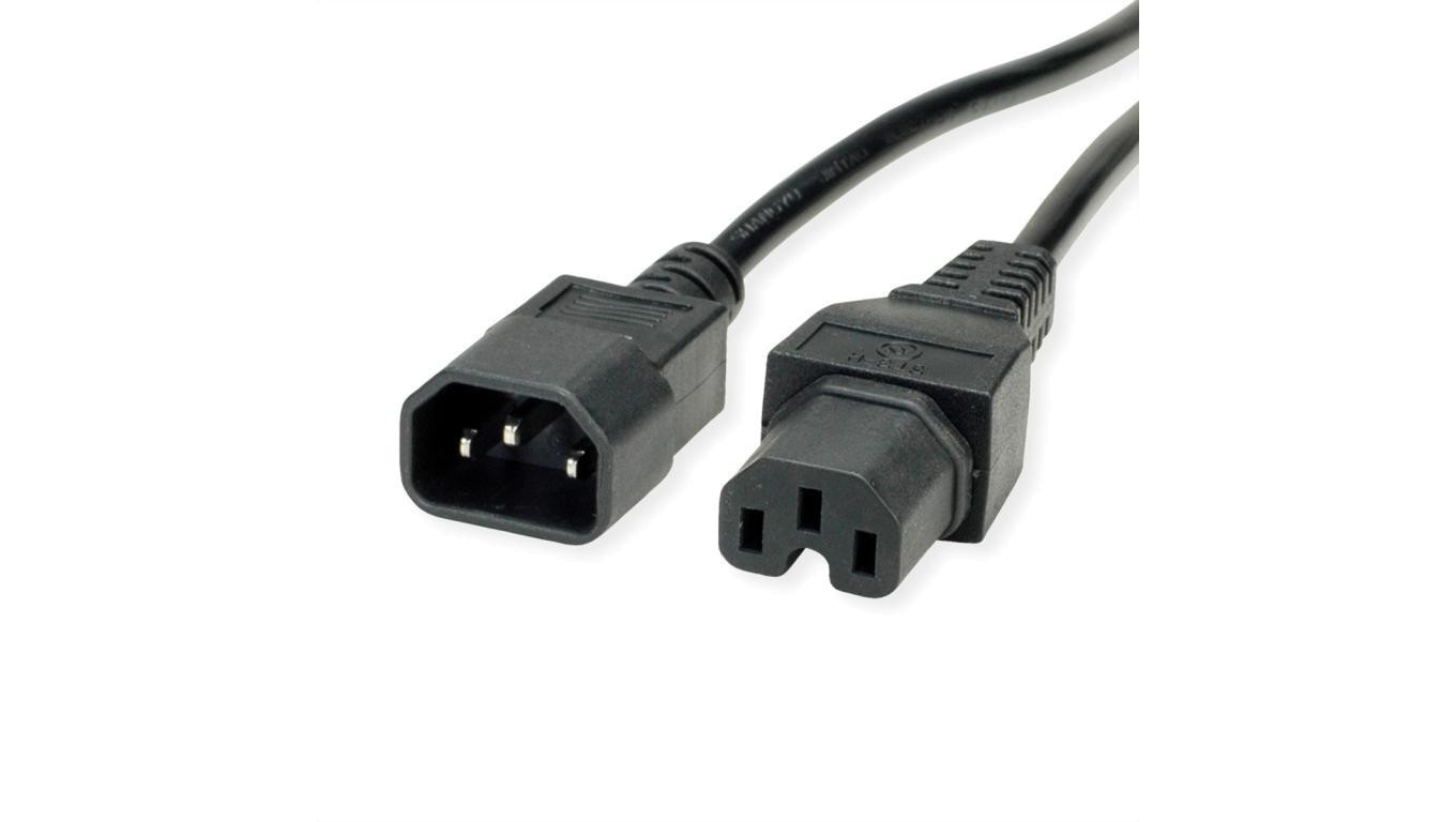 VALUE Kabel zasilający IEC320/C14 męski - C15 żeński, czarny, 1,8 m