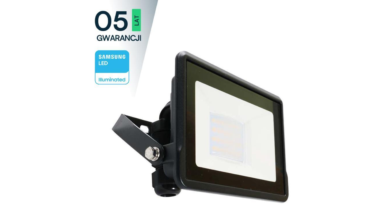 Projektor LED 20W 1510lm 6500K Dioda SAMSUNG IP65 Czarny 5 Lat Gwarancji 20309
