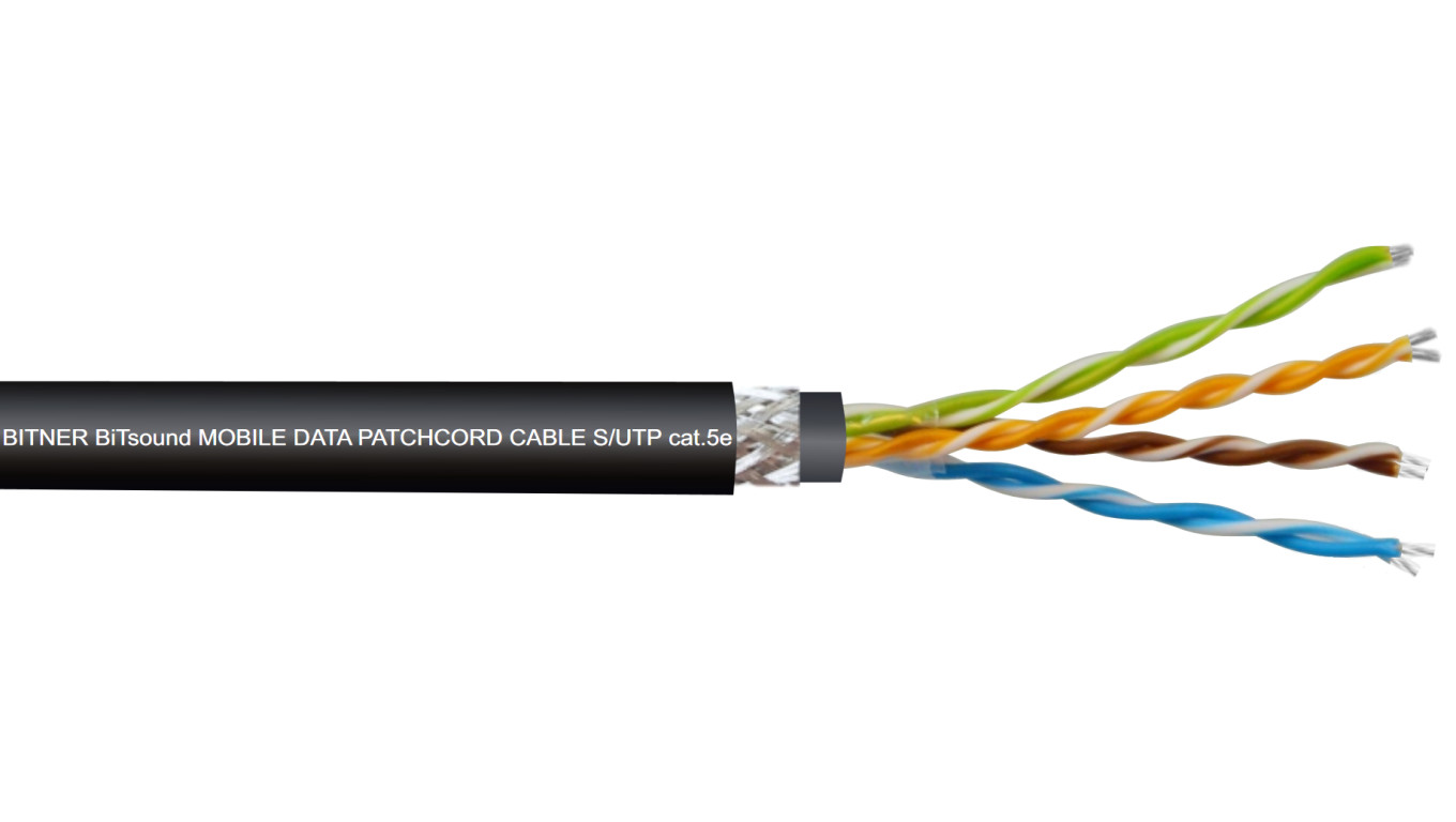 Kabel FTP kat.5e S/UTP 4x2x0,48 linka czarna BITSOUND /100m/