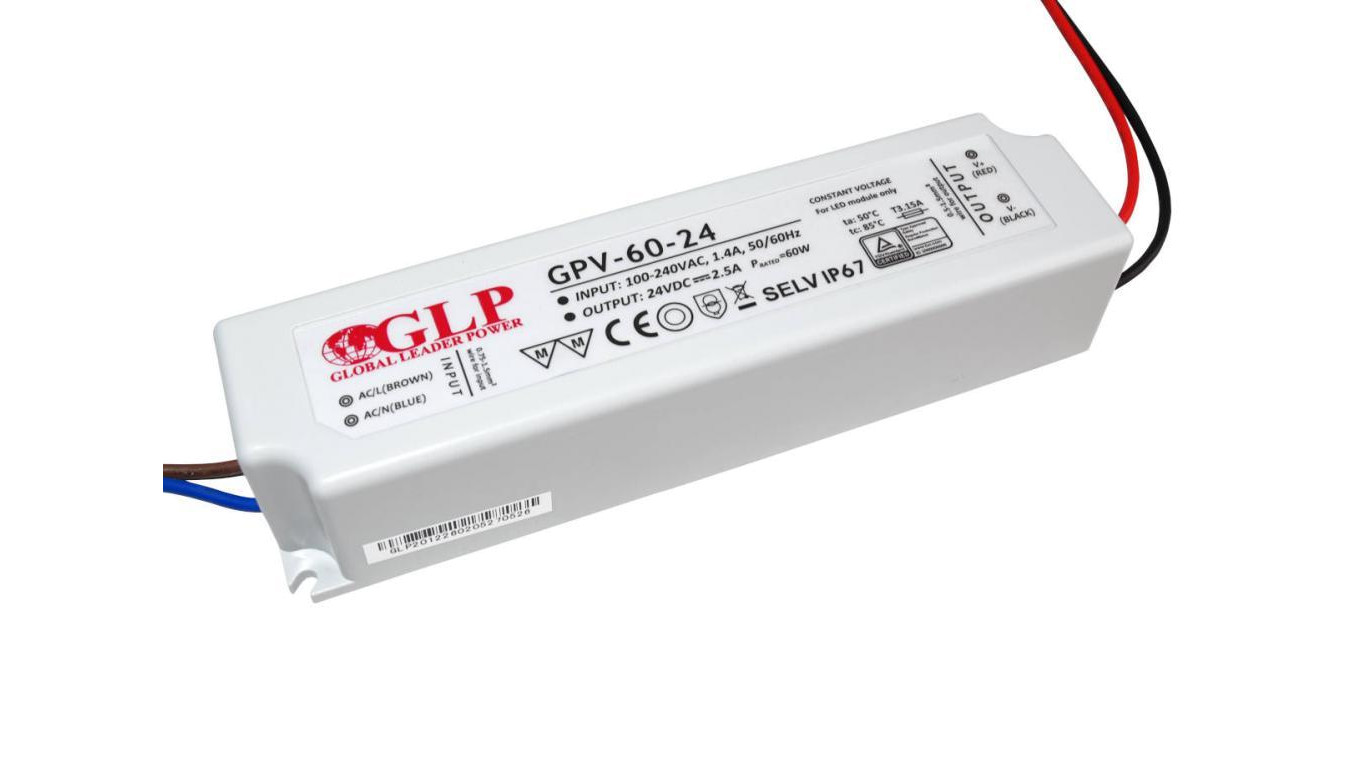 GPV-60-24 Zasilacz impulsowy do LED 60W 24V/2.5A IP67 hermetyczny
