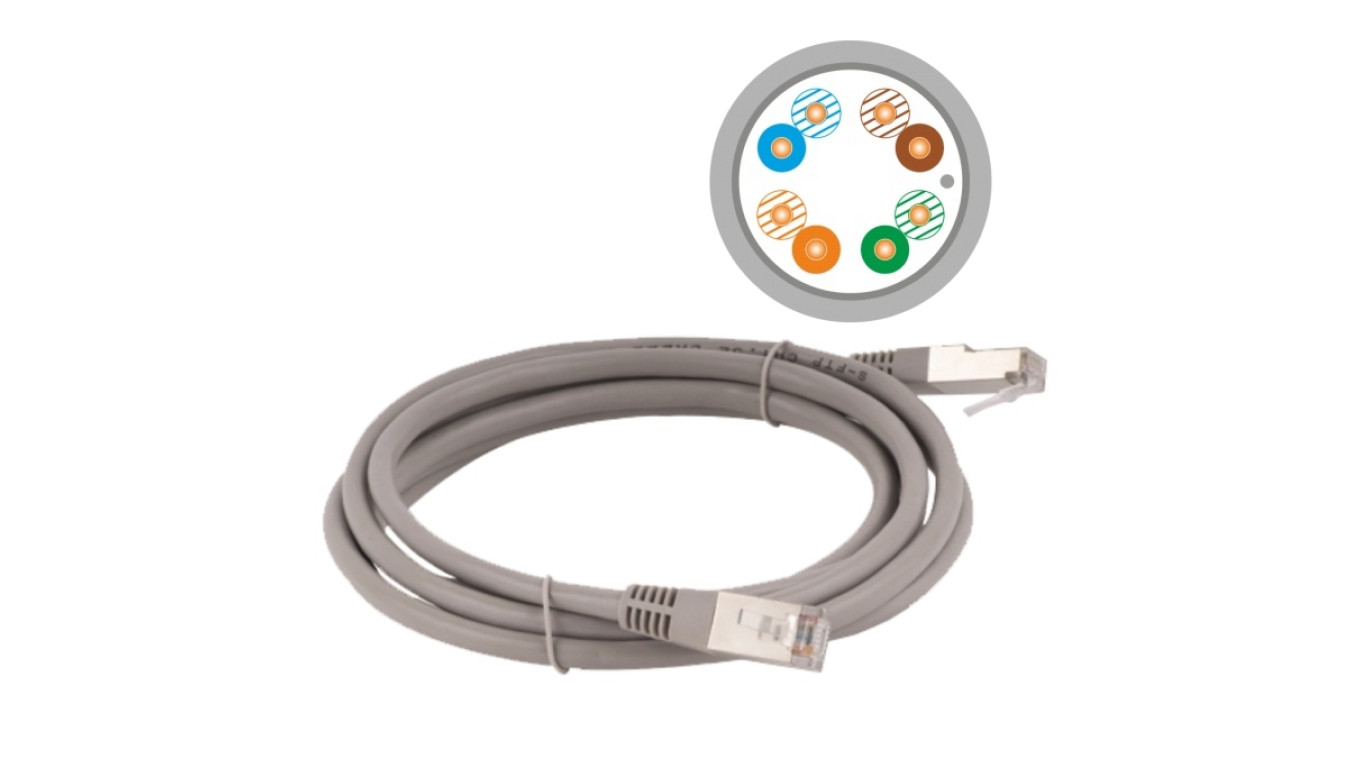 Patchcord FTP kat.5e kabel sieciowy LAN 2x RJ45 linka szary 10m Alantec