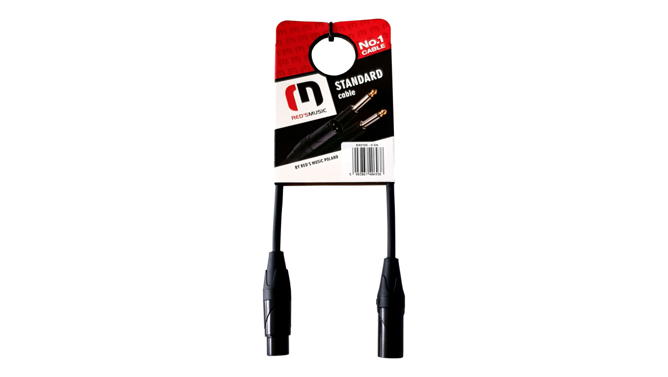 Kabel DMX - XLR M / XLR F - Standard - 0,5m - DX0105BX