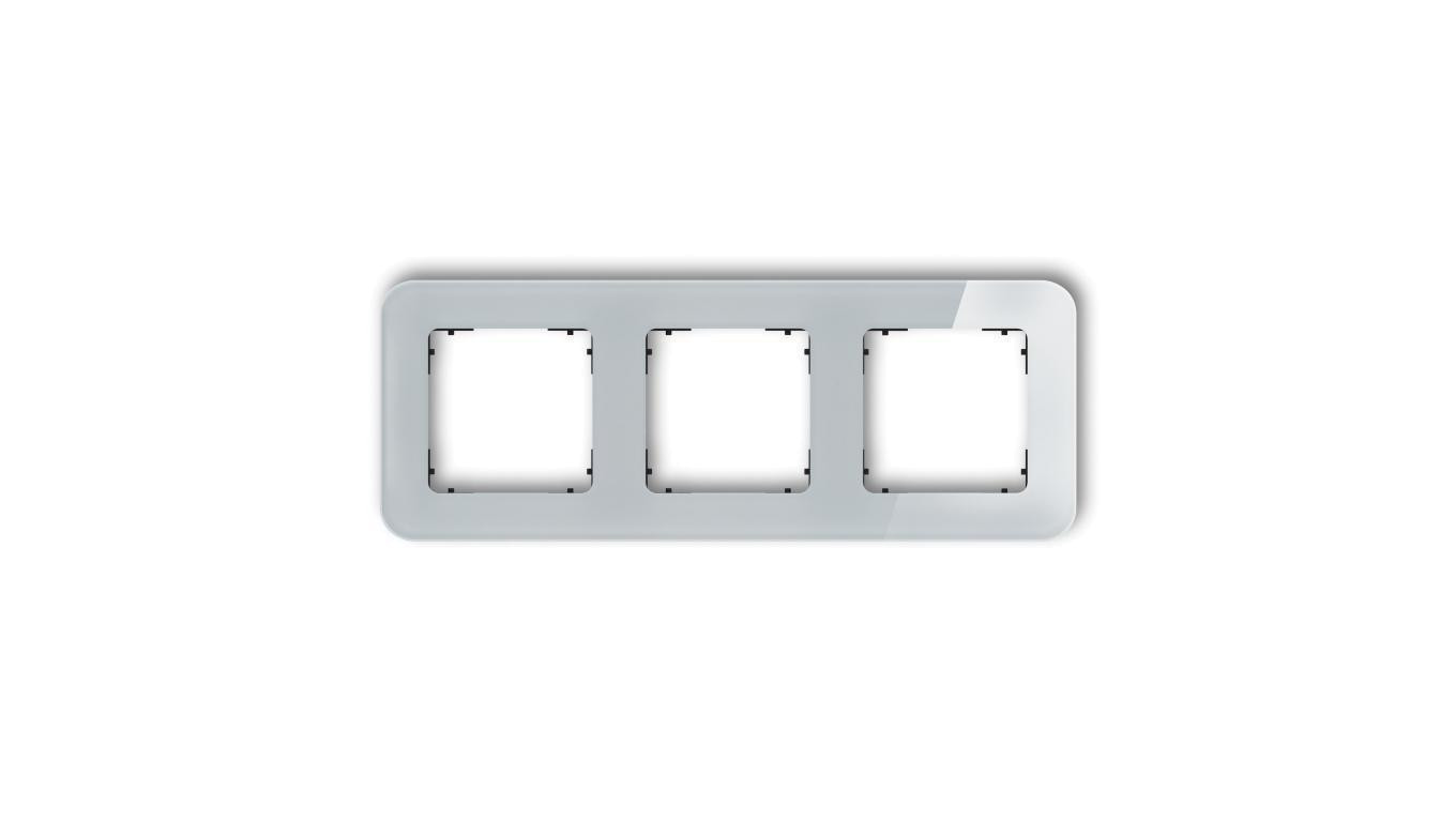 ICON Ramka uniwersalna potrójna zaokrąglona - efekt szkła (ramka: szara spód: czarny) 15-12-IRSZ-3