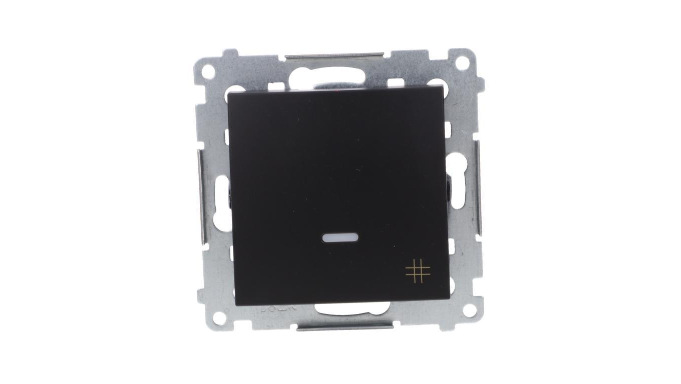 Simon 54 Łącznik krzyżowy z podświetleniem LED (moduł) 10AX 250V szybkozłącza, czarny mat DW7L.01/49