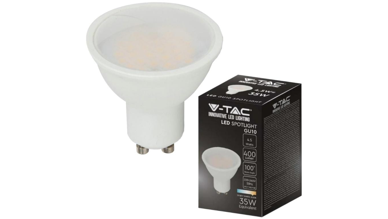 Żarówka LED GU10 230V 4,5W 400lm 6000K IP20 barwa zimna CW V-TAC VT-1975