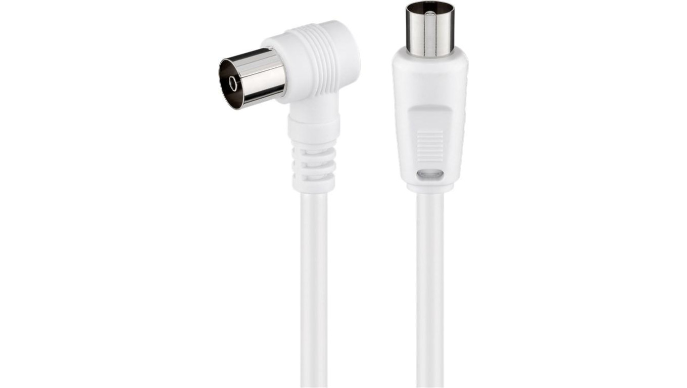 Kabel antenowy kątowy ( 70 dB), podwójne ekranowanie - Długość kabla 1.5 m