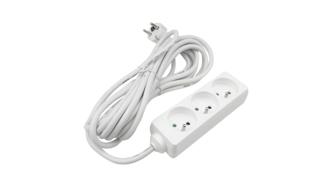 Przedłużacz 3 gniazda 5m z/u 3x1.5mm2 BIAŁY