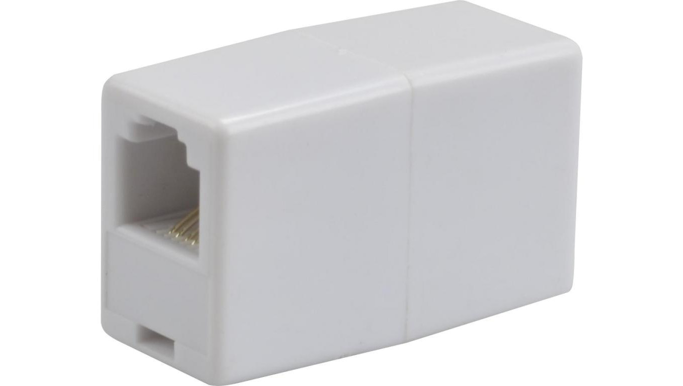 Łącznik modularny telefoniczny 2xRJ11 6p4c kat.3 typu beczka