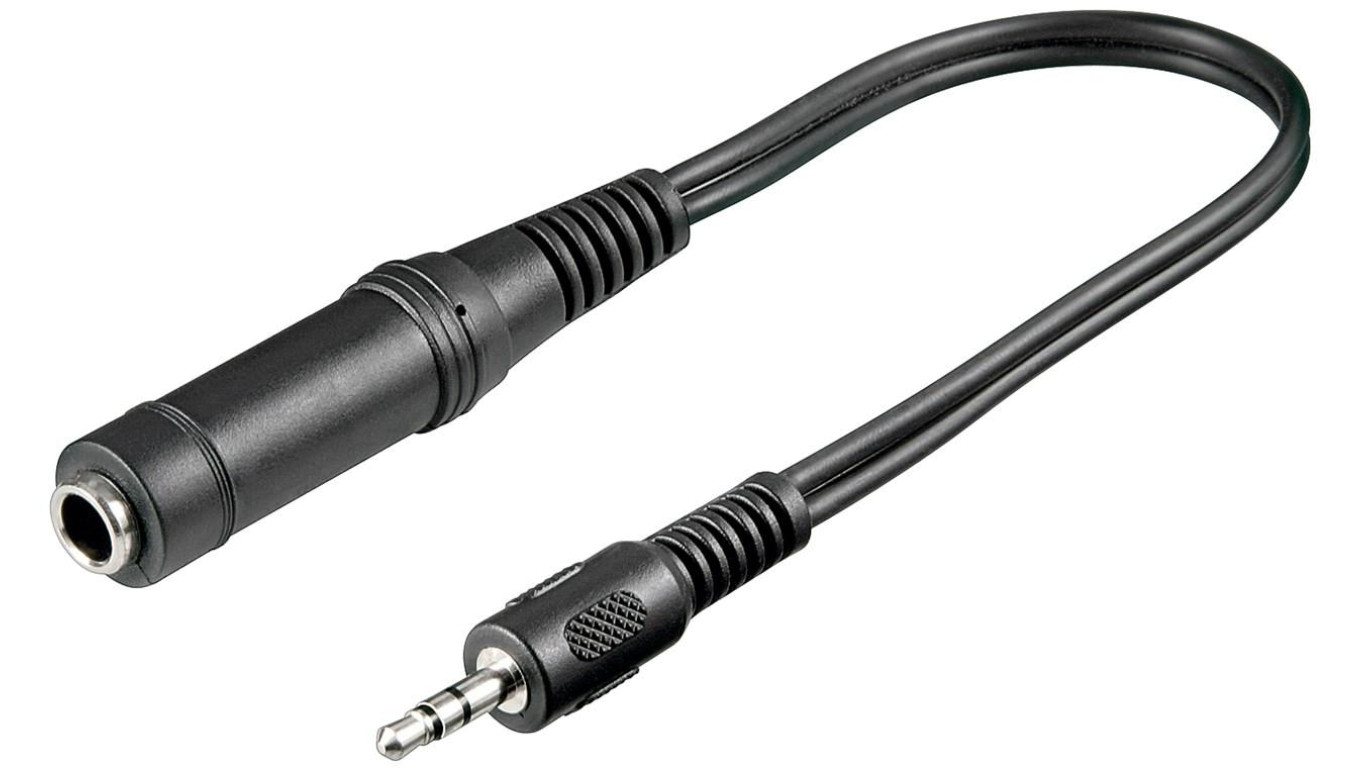 Adapter do słuchawek, wtyk 3,5 mm na gniazdo 6,35 mm - Długość kabla 0.2 m