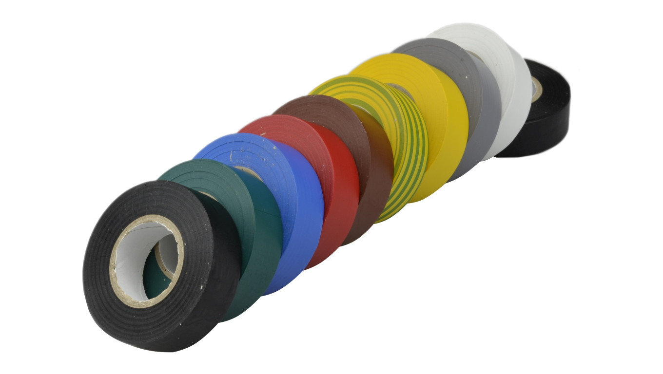 Taśma izolacyjna PCV MIX kolor kpl=10szt. 19mm/20m